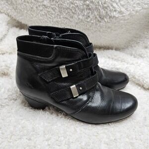 Taos Alto Black Leather Ankle‎ Boots sz 38
